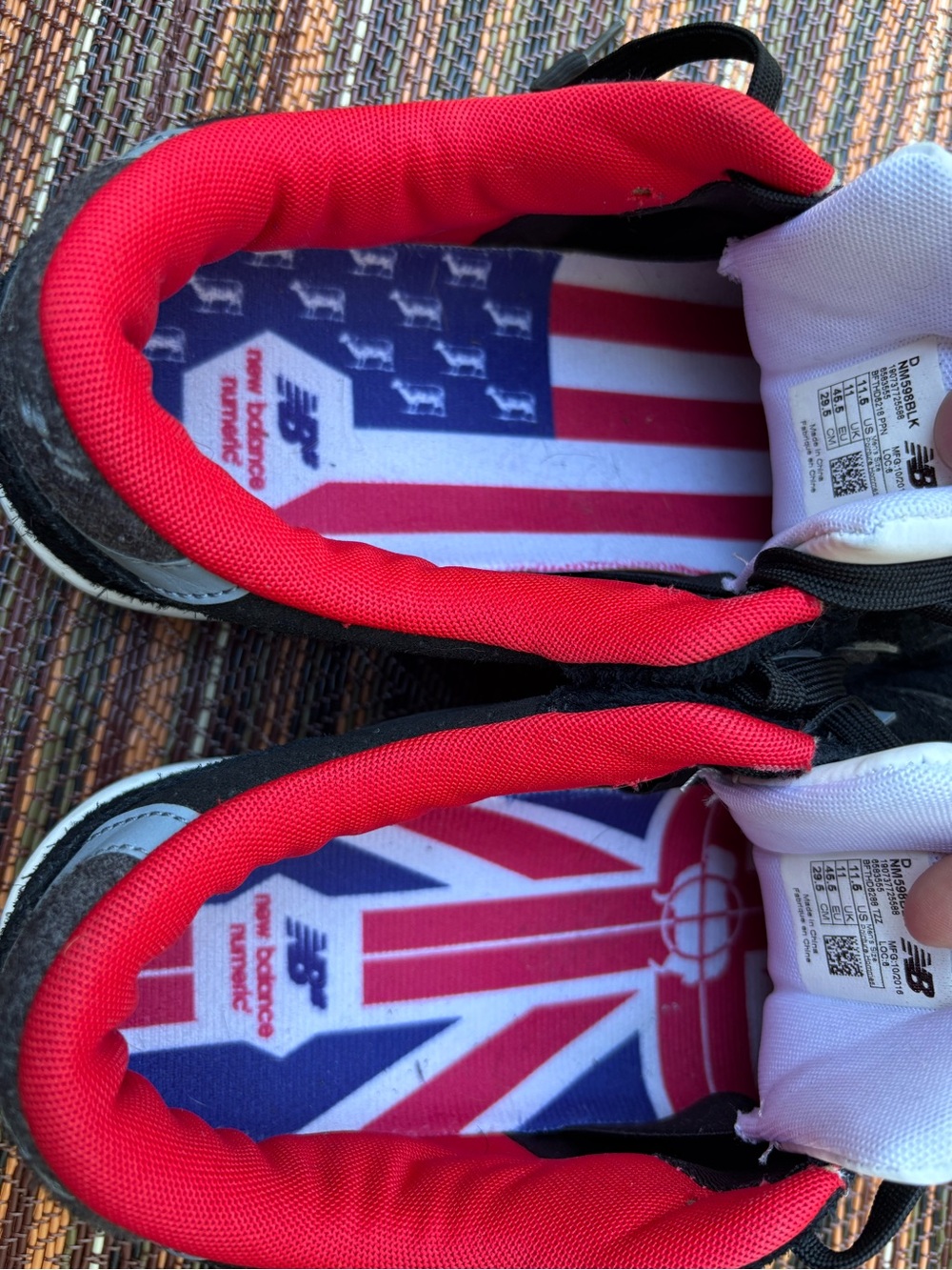 New Balance Men’s Black and Red Suede Sneakers - Picture 4 of 6